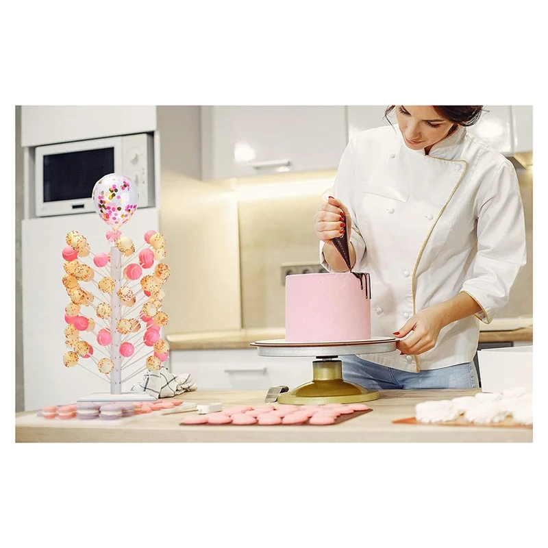 

ABVA-Wood Cake Lollipop Stand 60 Hole Wooden Lollipop Candy Display, Decorative Dessert Stand Sturdy And Easy To Assemble