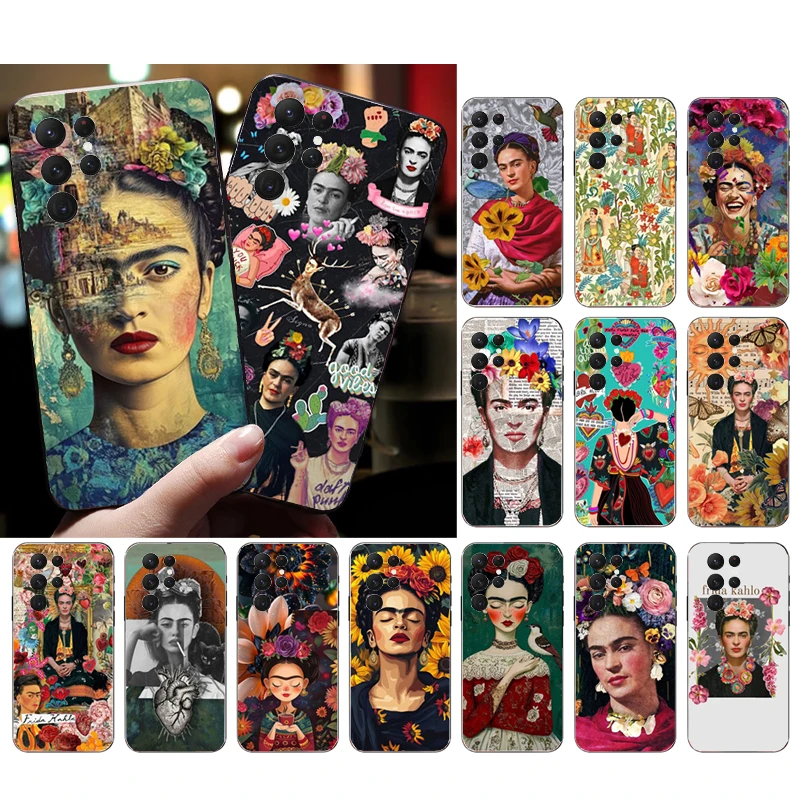 Phone Case For Samsung Galaxy S26 S25 S24 S23 S22 S21 Ultra S24 S23 S22 S21 S25 Plus S24 FE Frida-Kahlo