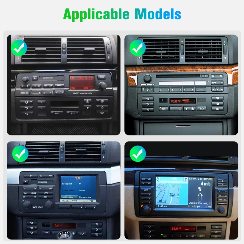 Junsunun Qualcomm 8-Core 360 Camera Wireless CarPlay Android Auto Car Radio for BMW E46 M3/318/320325/330 1998-2006