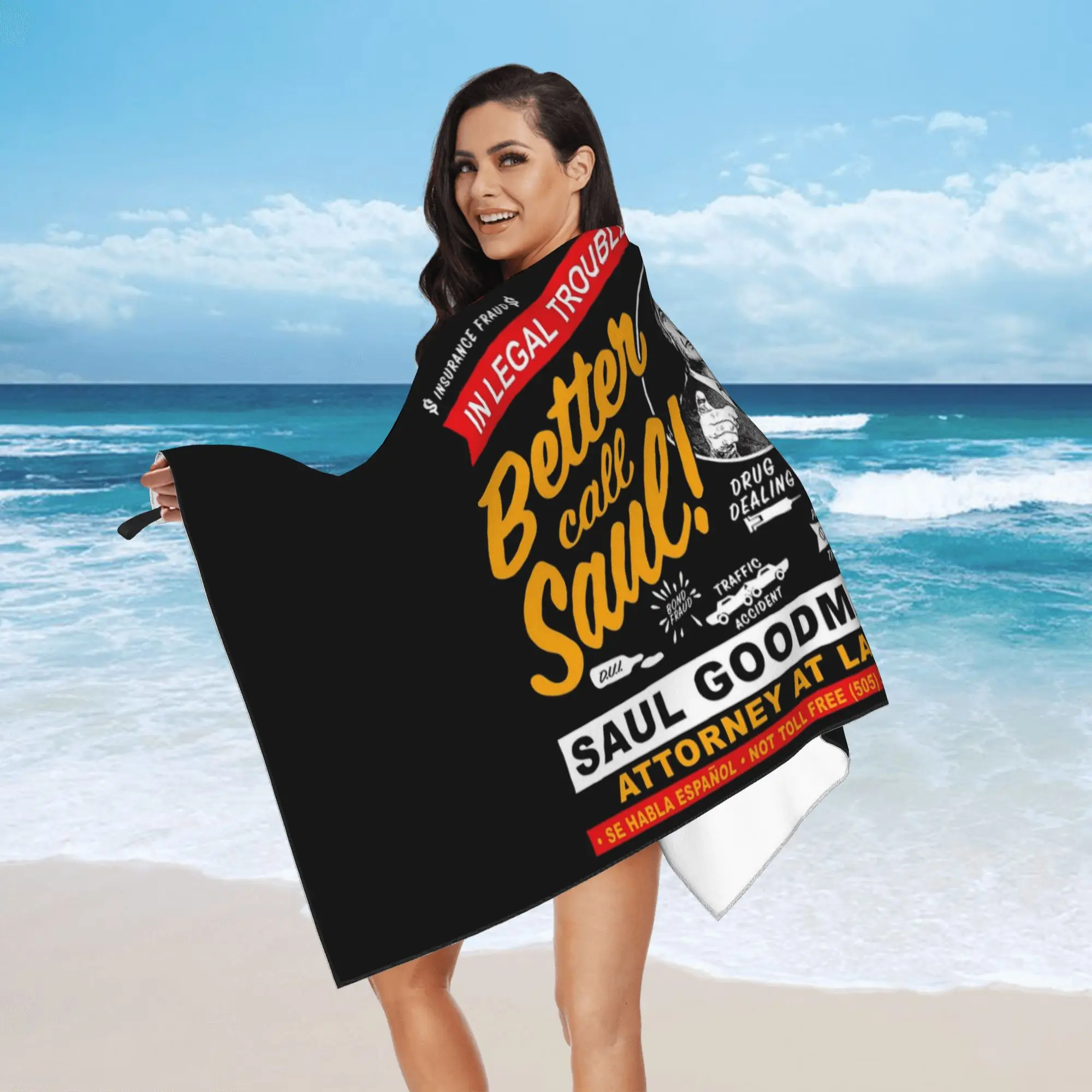 Need A Lawyer Then Call Saul Dk Beach Towel Soft Microfiber Quick Dry Absorbent Quick Towels For Mountain Climbing