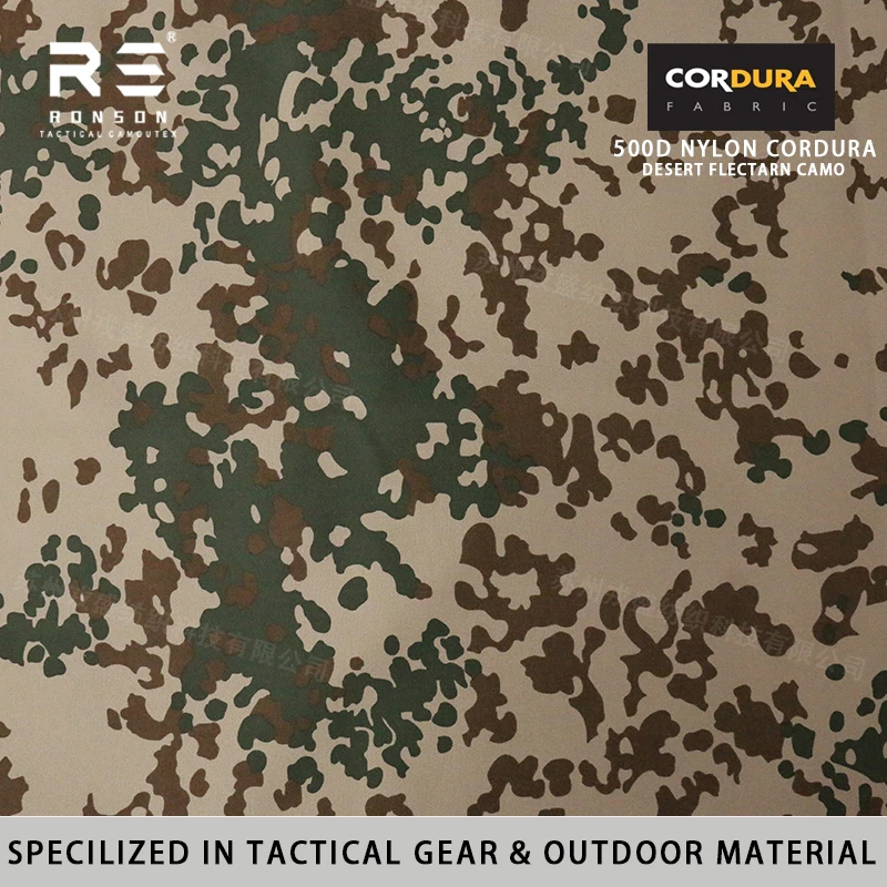

500D Nylon Cordura Flecktarn Desert 100% Woven Water-Resistant PU Coated for Tactical Gear Backpack Military Rucksack Camping