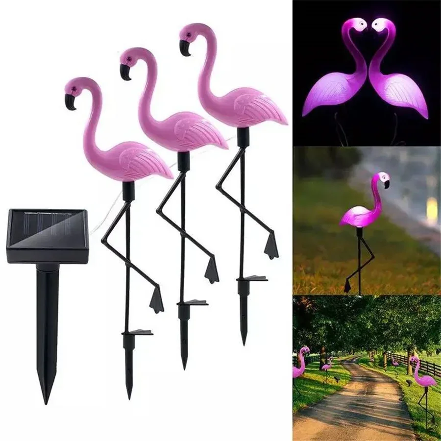 

1/3pcs Solar Powered Flamingo Lawn Lamps Garden Decoration Outdoor Waterproof Solar Landscape Yard Patio Lights Pathway Lighting