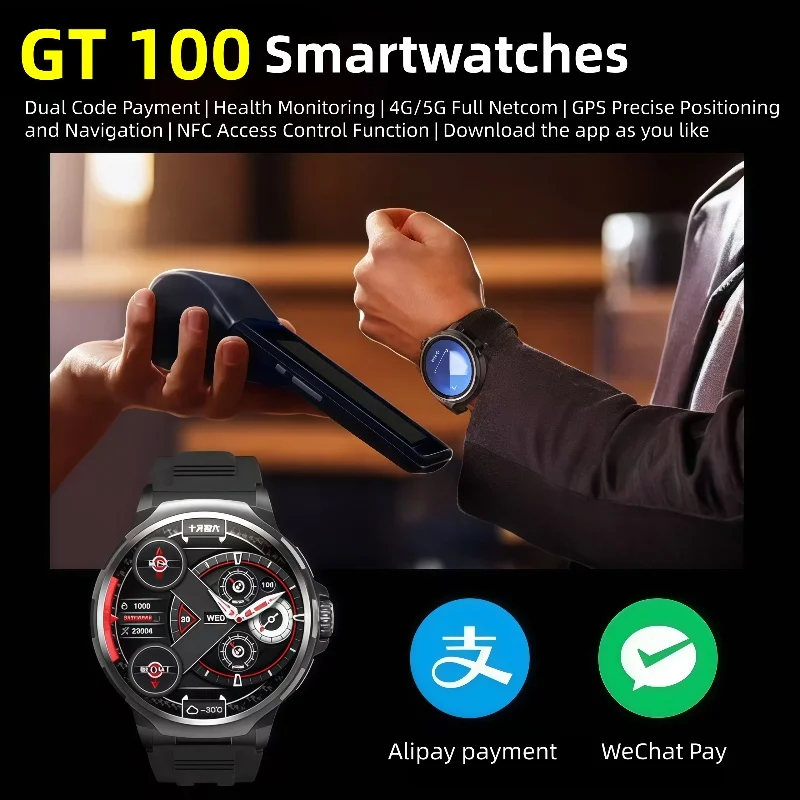 

New GT100 GPS Smart Watch 1.85” HD AMOLED Display Built-in NFC Bluetooth Calls Phone Calls Sports Smartwatch for Men