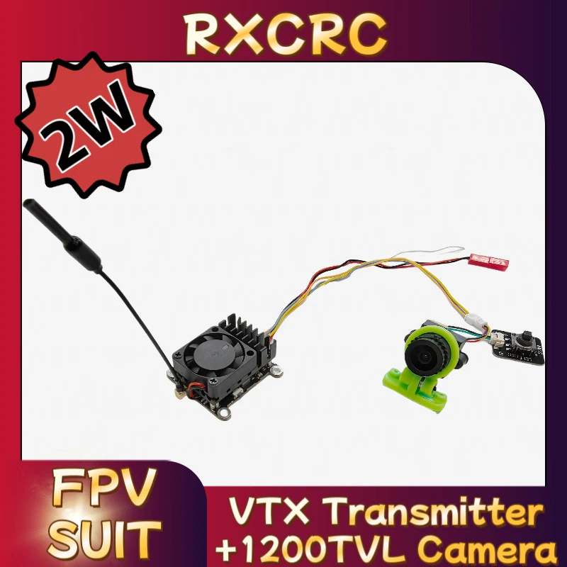 

RXCRC The FPV transmitter 5.8G 2000mW VTX wireless transmission 1200TVL camera first-person view RC unmanned aerial vehicles