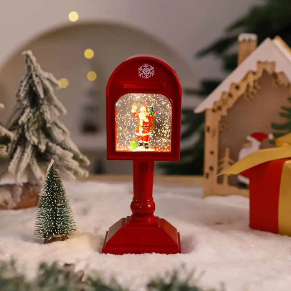 お祭り気分を盛り上げるサンタクロースランタン-電池式クリスマスデコレーション-レトロなスパンコールガラスボール-サンタクロース雪の結晶テーブルランプ-家庭用
