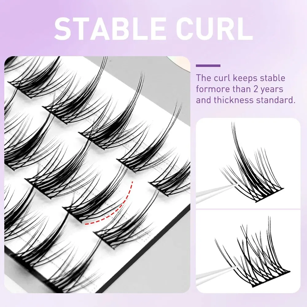 NEW AM Shape Spikes Fish Tail Cluster Eyelash Mix Bond Extension Under Lower Lashes Individual Makeup DIY Premade Fan Set