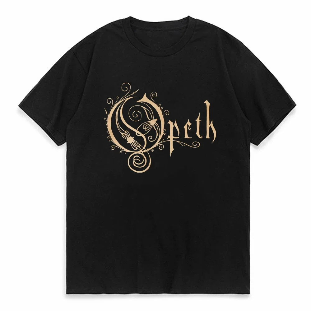 Vintage Progressive Death Metal Band Print T-shirt for Men Women Fashion Opeth Band Short Sleeved Tees 100% Cotton Streetwear