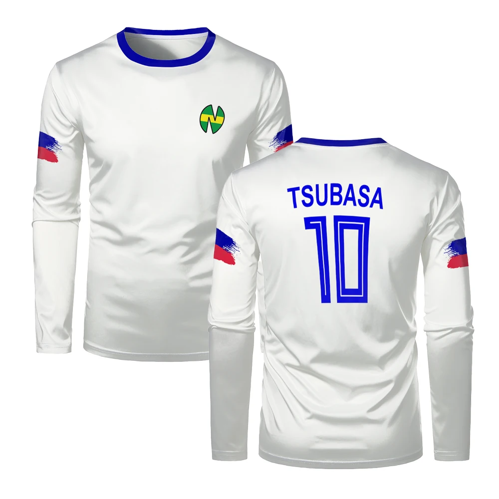 Japan Soccer Jersey Animation Captain Long Sleeved T-shirt ATOM School Nansheng Olive And Benji T Shirt Tsubasa Jersey Men Tees