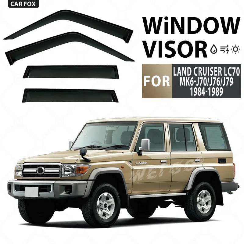

Car Sunvisor Windshield Deflector Window Visor PC Injection Molded Rain Shield For Toyota Land Cruiser LC80 FJ80 LC70 100.200