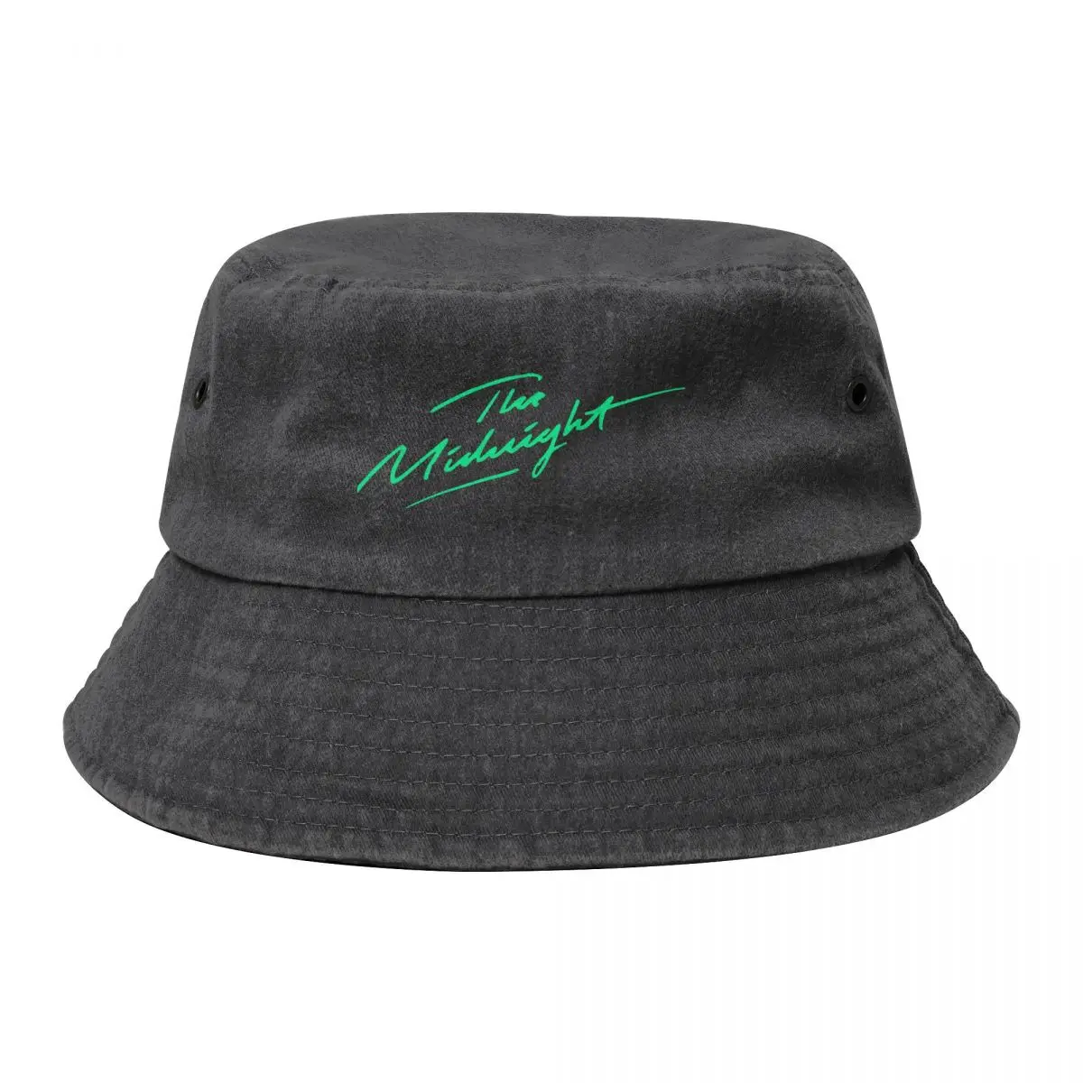 

The Midnight Flat Green Logo Bucket Hat Sports Cap dad hat black Mens Tennis Women's