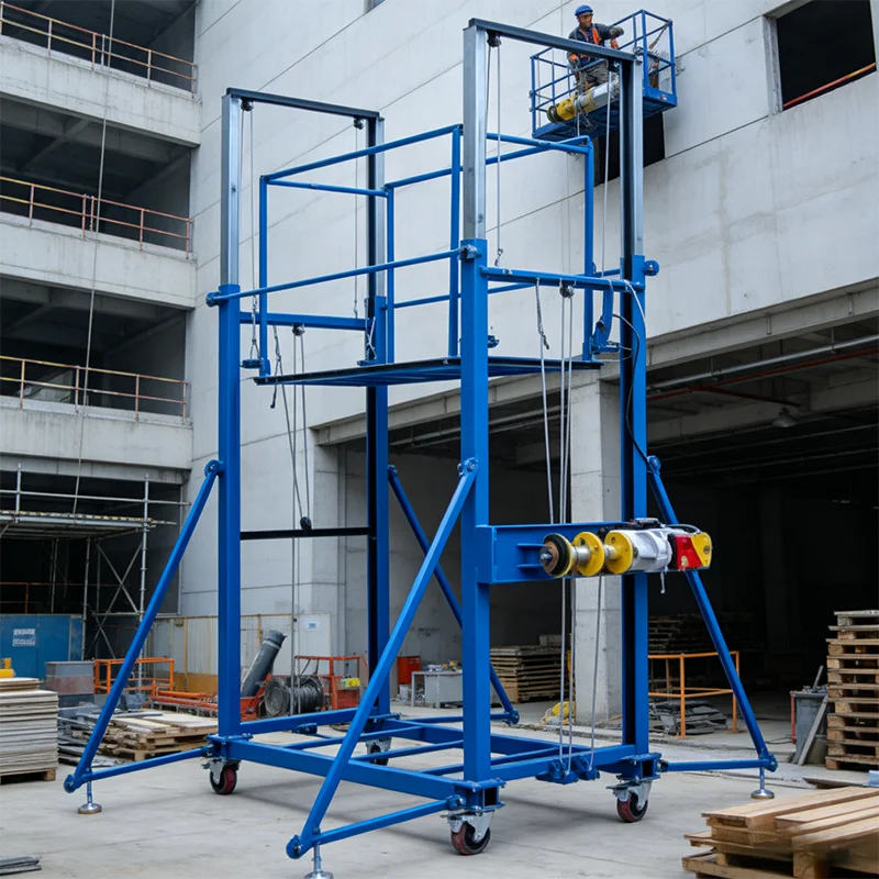 

13m Commercial Electric Scaffolding 1000kg Double Mast Remote Lifting Scaffold for Mall Exterior Sign Installation