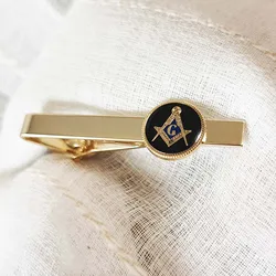Masonic Compass and Square Tie Clip Enamel Freemasonry Free Masons Craft Keystone Knight Sunbunrst Past Master York Metal Bars