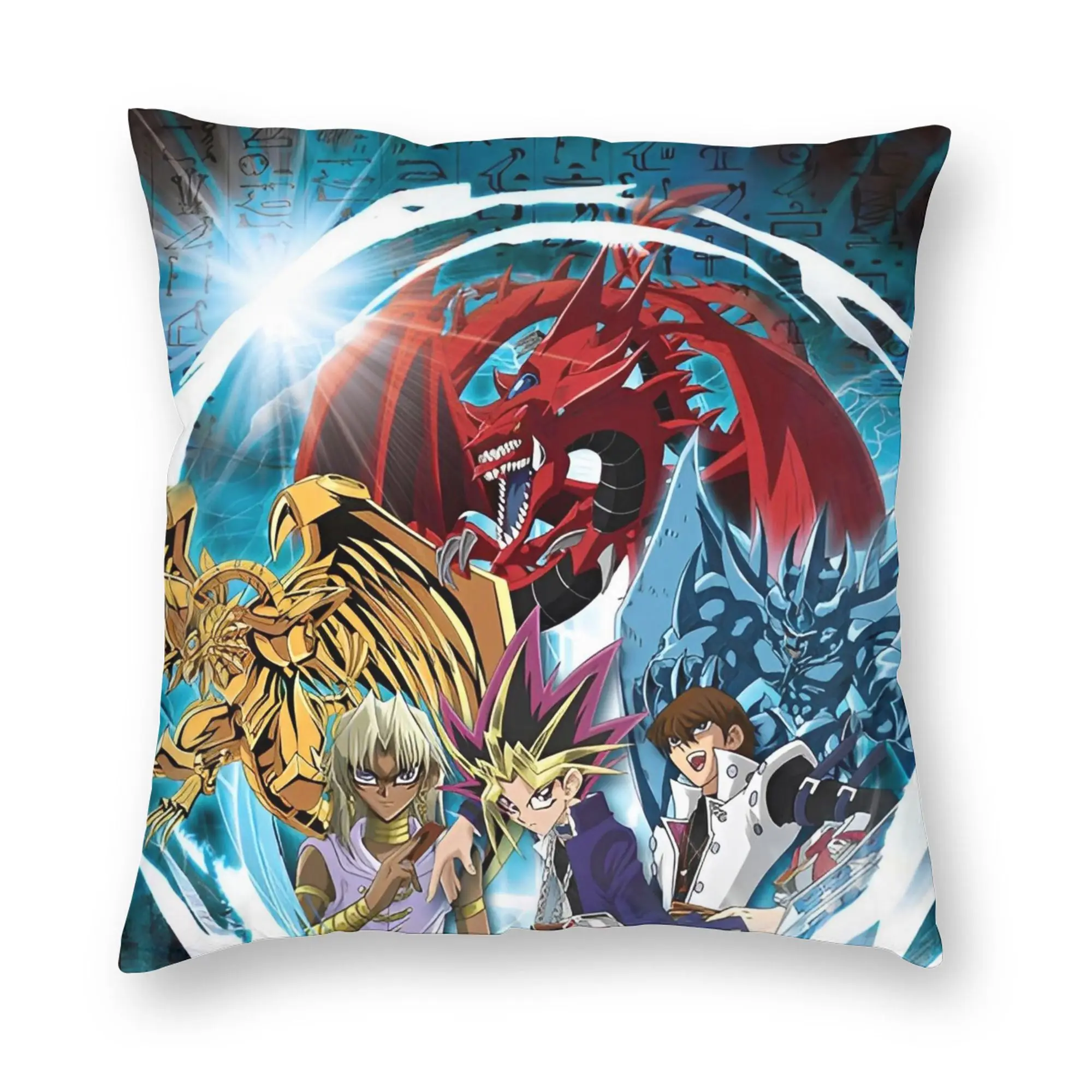 Anime Yu Gi Oh Card  Pillowcase Soft Polyester Cushion Cover Gift  Throw Pillow Case Cover Living Room Square 45*45cm