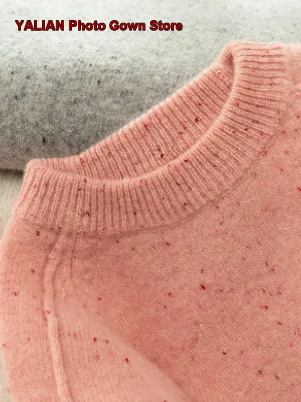 Boys Girls Round Neck Loose Long Sleeves Knit Pullover Sweater Thickened