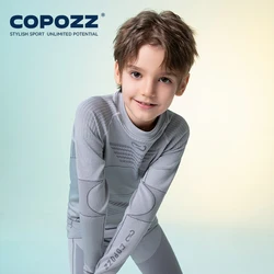 COPOZZ Child Functional Ski Thermal Underwear Perspiration Compression Snowboard Quick Dry Breathable Seamless Knitting Set Kids