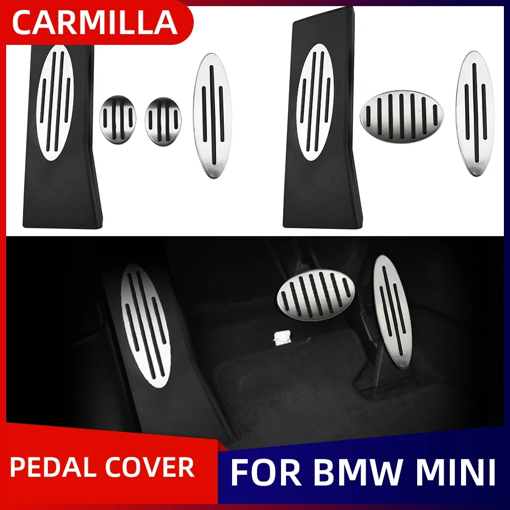 Auto Fußstütze Gas Bremse Kupplung Pedal Abdeckung für BMW Mini Cooper JCW S R55 R56 R60 R61 F54 F55 F56 F60 Edelstahl AT/MT – Detail 2
