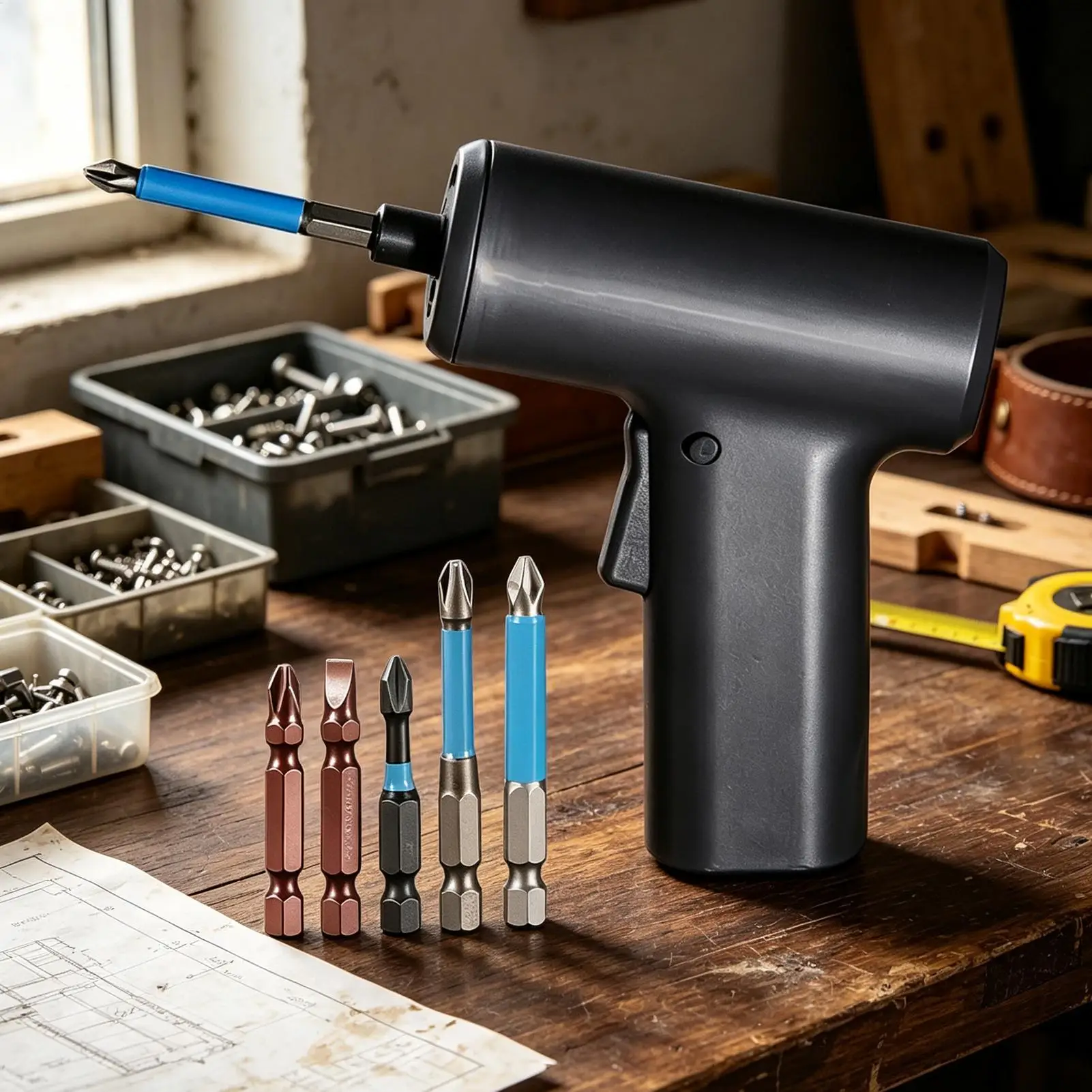 Electric Screwdriver Cordless Rechargeable Appliance Repair Tool With 5 Bits Adjustable Torque Handheld Screwdriver For