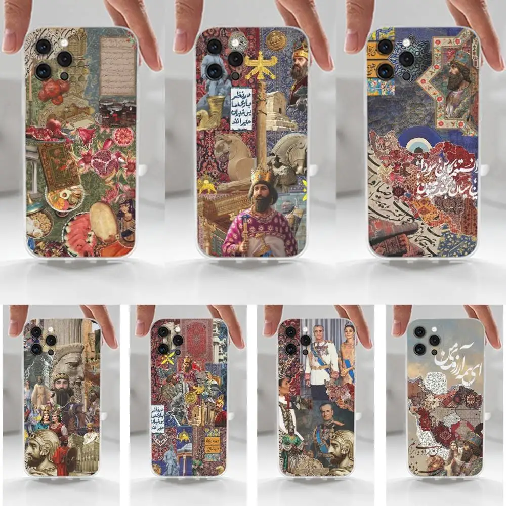 

I-Iran History Art Shah Case For iPhone 16,15,14,17,13,12,11 Plus,Pro,Max,XR,XS,X,7,8 Plus,SE,Mini,Transparent,Silicone
