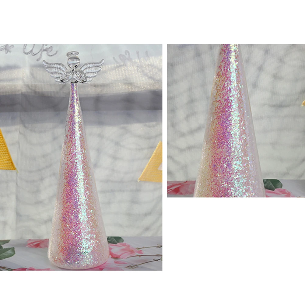 

Praying Angel Glass Craft Transparent Home nament Desktop Decoration LED Light Creative Tabletop Adornment Lifelike Design For
