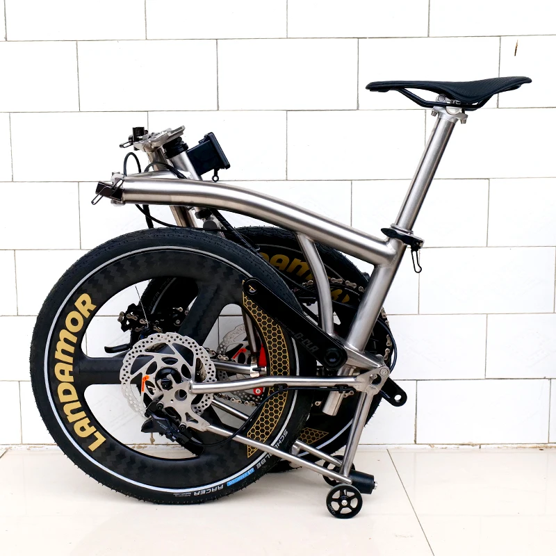 フルチタン折りたたみ自転車 20インチ ディスクブレーキ