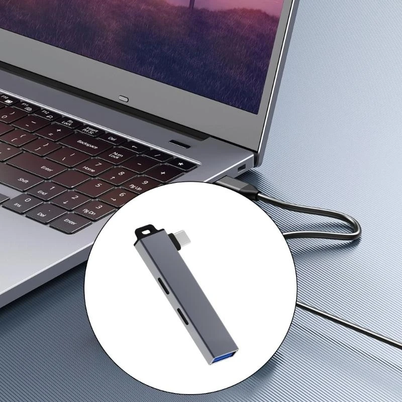 E8BA 쉽게 운반하고 보편적 인 호환 능력을위한 교수형 구멍 디자인이있는 세련된 USB C 허브 C 확장 허브
