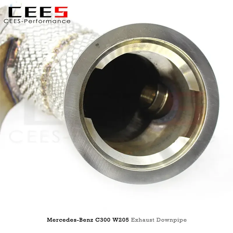 CEES Downpipe for Mercedes-Benz C300 W205 2015-2023 Car Tuning Exhaust Pipe Stainless Steel Exhaust Downpipe Without Catalyst