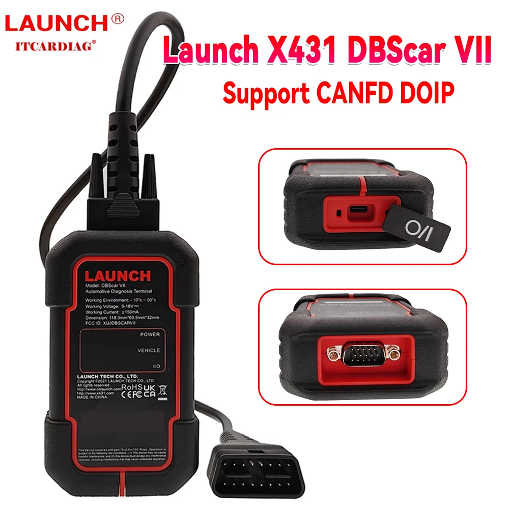 Launch X431 DBScar VII DBSCAR 7 Bluetooth Connector Code Scanner Support CANFD CAN FD DOIP Protocols