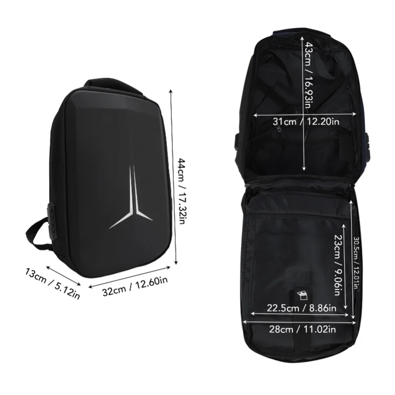Satellite Backpack Water Resistant Protective Breathable Travel Case with USB Charging Port for Mini Dish Power Supply Cables Pi