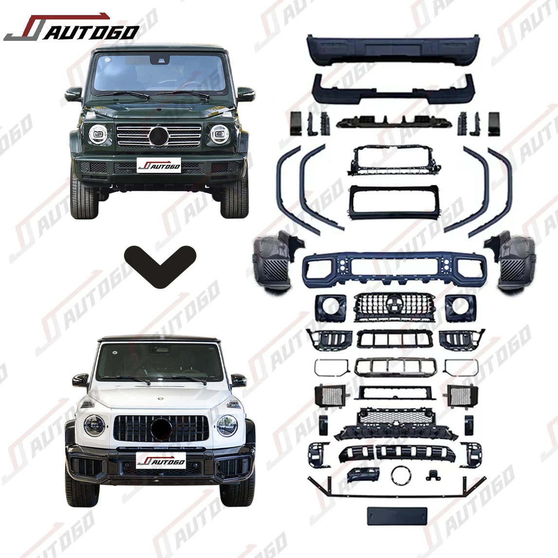 

Auto Facelift Refit Retrofit PP+ABS Plastic BodyKit For Mercedes-Benz G-Class W464 W465 2018-2025 Upgrade To G63 Bumper Assembly