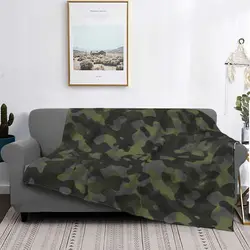 Green Camouflage Camo Blanket Fleece Autumn/Winter Popular Armed Portable Soft Throw Blanket for Home Travel Rug Piece