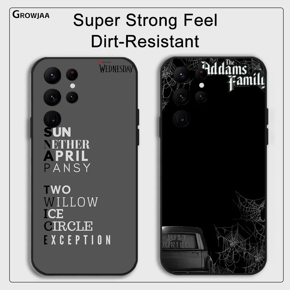 

W-Wednesday A-Addams Family Phone Case for Samsung Galaxy S24 Ultra S22 S23 Ultra S21 S20 5G Protective Silicone TPU Funda