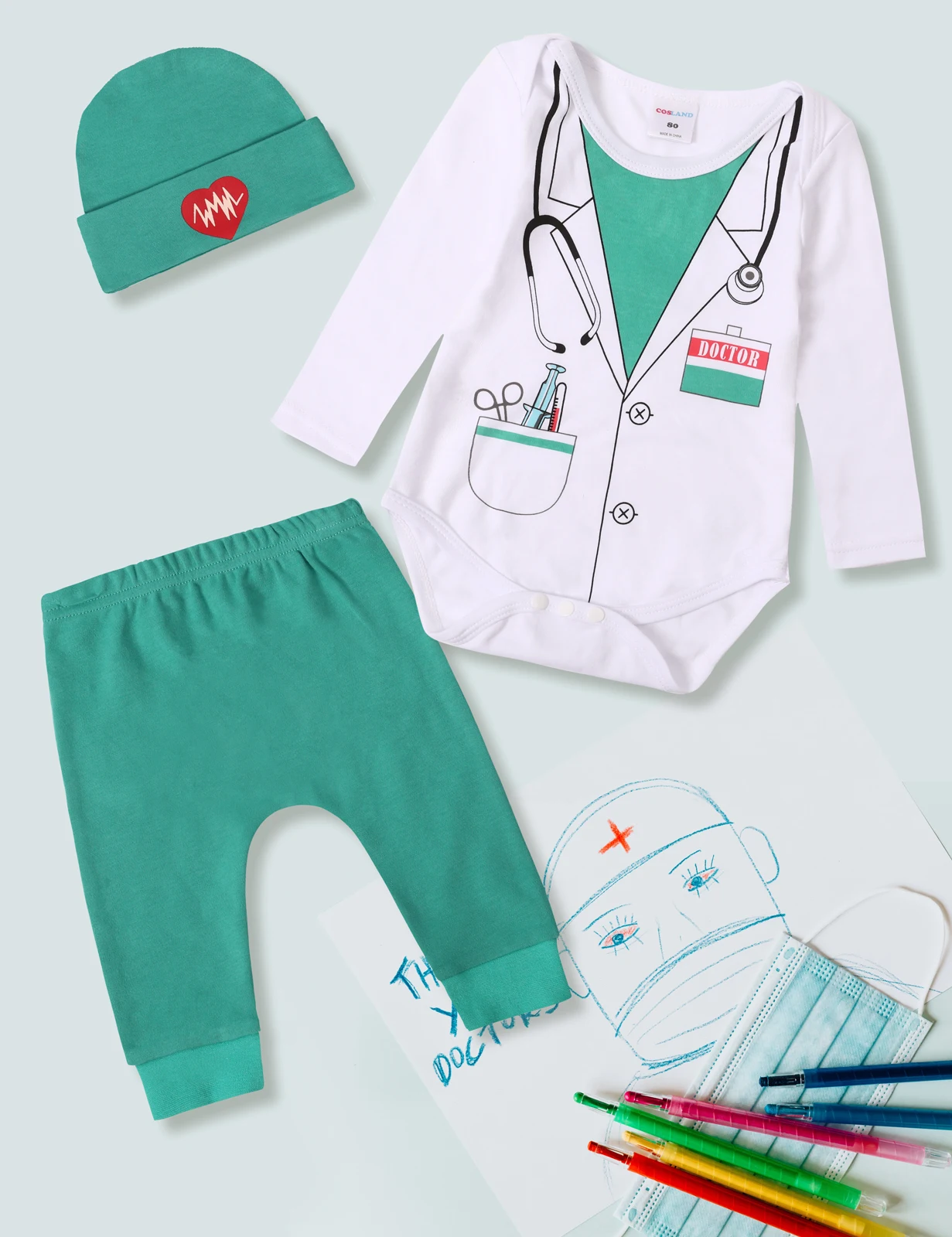 Baby Costume Set - Pilot, Police, Firefighter 2