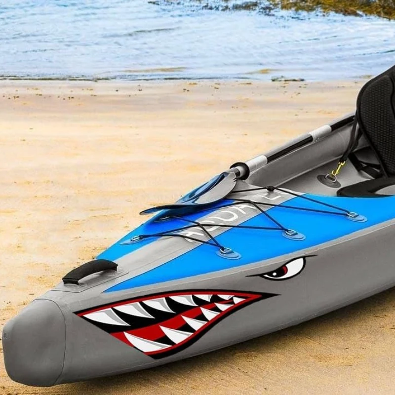 2 قطعة القرش الأسنان الفم قارب ملصقات مقاوم للماء واقية من الشمس DIY بها بنفسك قارب صيد الزورق سيارة شاحنة كاياك الشارات غطاء الخدوش #5