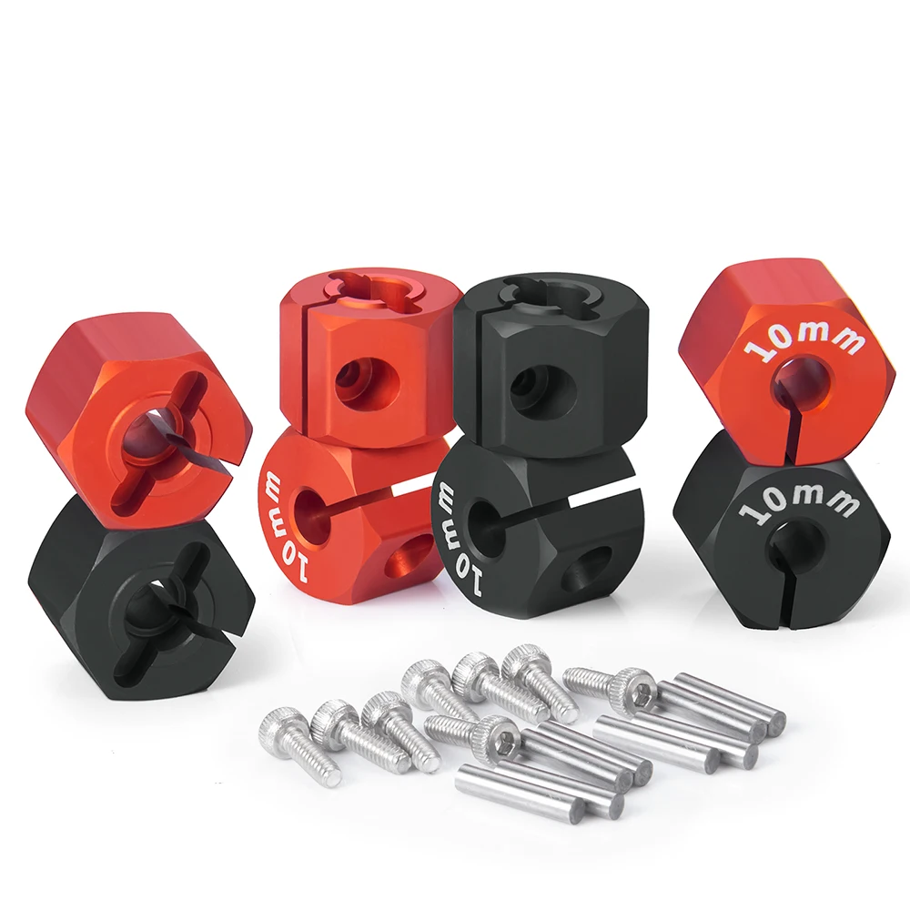 YEAHRUN 4 pièces en aluminium 8/9/10/11/12mm épaisseur 12mm adaptateurs d'entraînement hexagonal de roue pour modèle de voiture Axial SCX10 HSP HPI Tamiya 1/10 RC