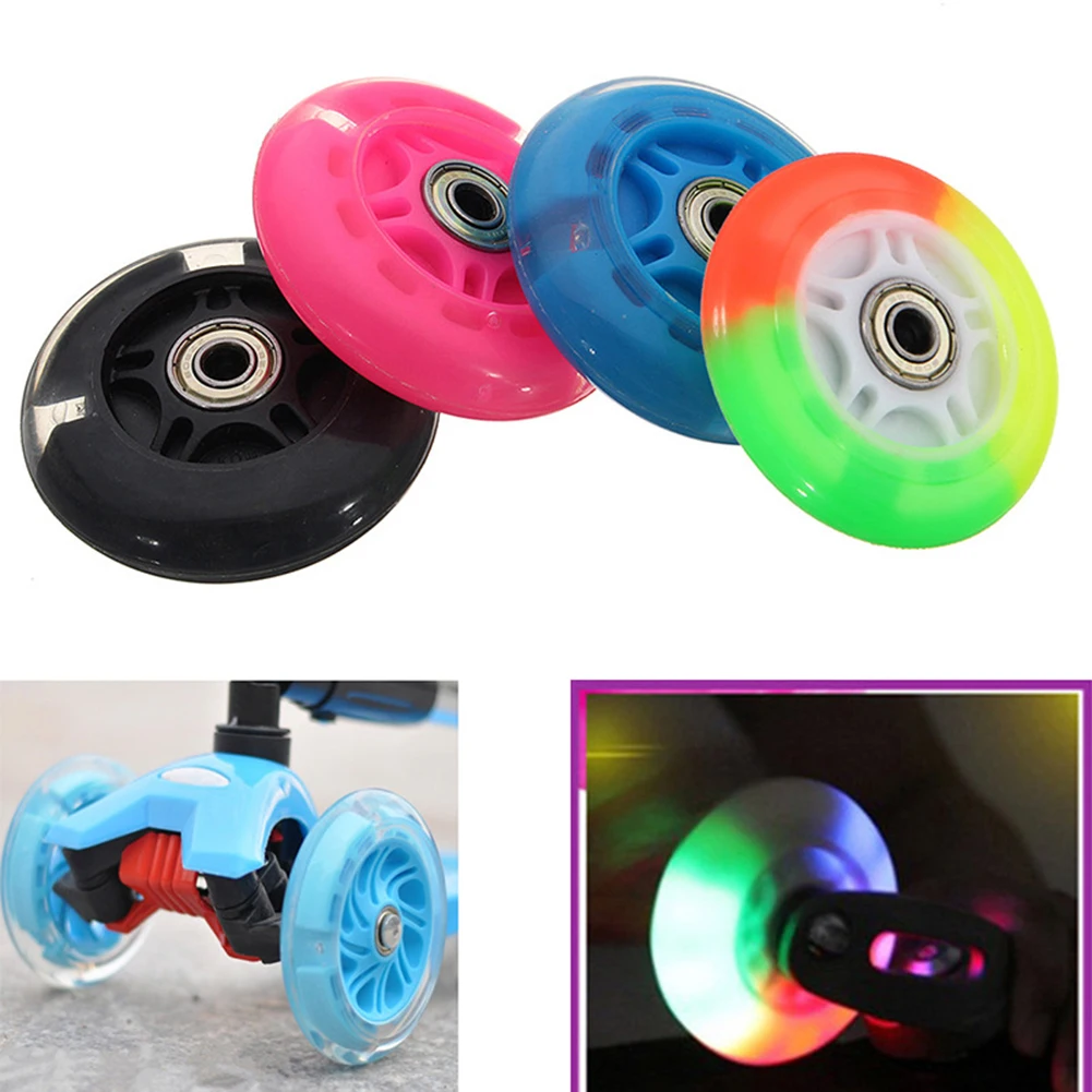 

Replacement Wheels Scooter Wheels Good Elasticity High Carbon Steel Bearings Safe Skating Eye-catching LED Flashing Design