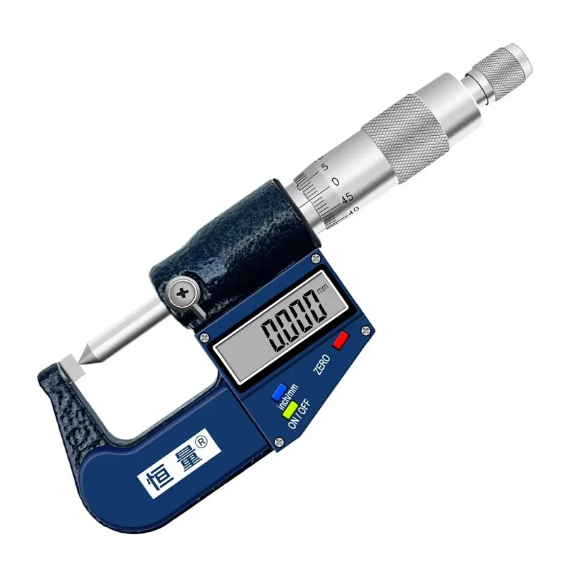 High-Precision Single-Pointed Blade Electronic Spiral Micrometer 0-25mm 0.001mm Digital Thickness Gauge