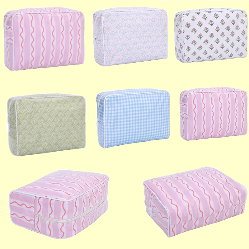 New Fashionable PVC + Nylon Waterproof High-Quality Makeup Bag with Special Print - Women's Travel Toiletry Bag Storage Bag DIY