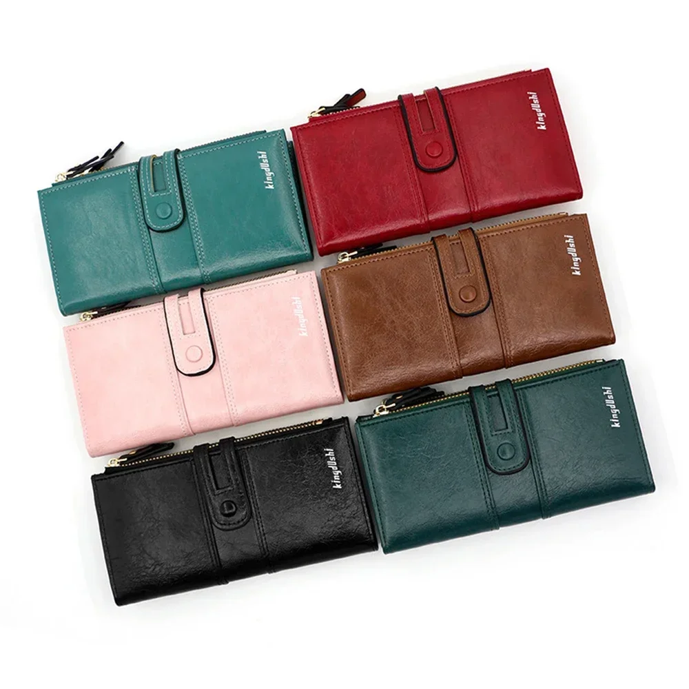 Women's PU Leather Long Zipper Wallet Classic Top Quality Card Holder Case, Premium Female Purse for Daily Commute Gift Giving