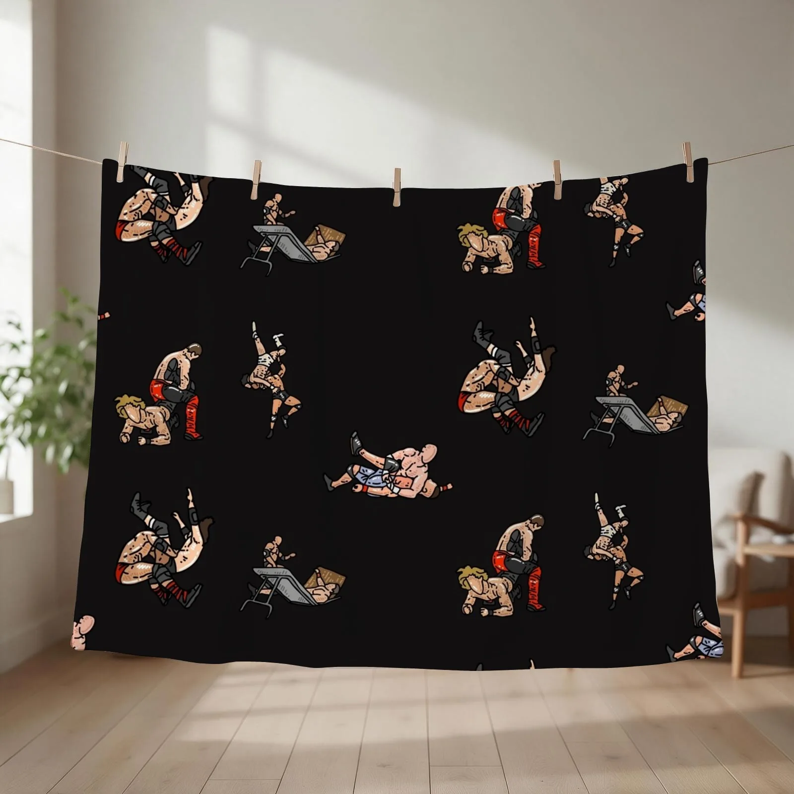 wrestling pack Throw Blanket couch cozy soft plush fuzzy picnic outdoor blanket