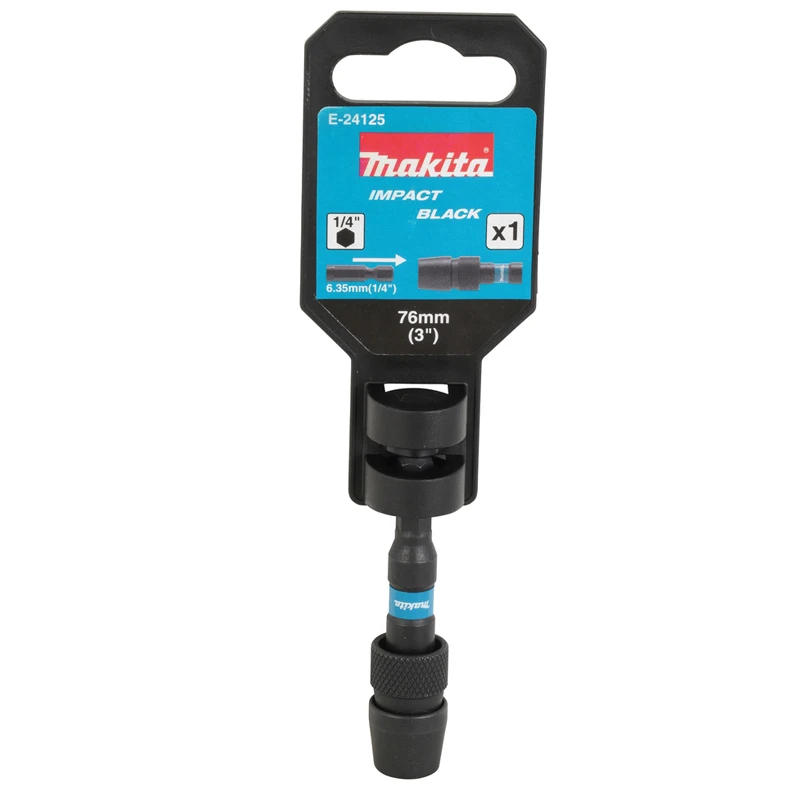 Makita Impact Black Sechskant-Schaft-Hülsenfutter-Bithalter E-24125 E-24131 E-24147 76 mm/152 mm/304 mm Werkzeugzubehör – Detail 2