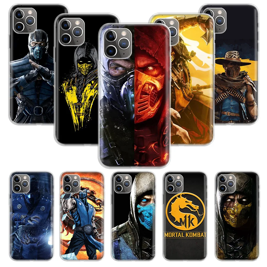 Mortal Kombat Phone Case For Apple iPhone 16 15 14 13 12 11 Pro Max XS XR X 7 + 8 Plus SE Soft Shell Cover Coque 15 + 14 13 12 M