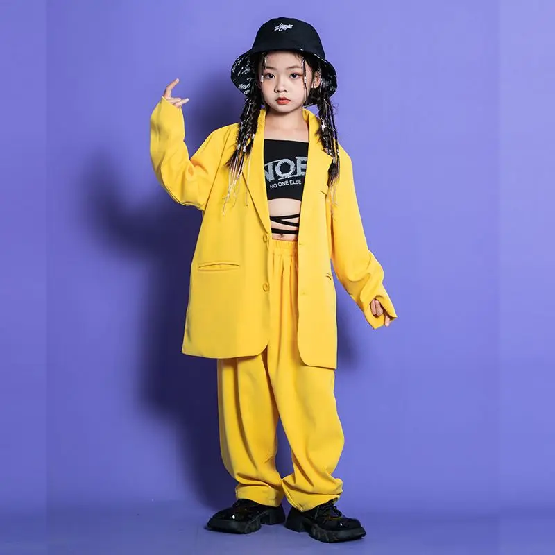 Kids Group Costume Fashions Boys Suit Loose Blazers 2 Pcs Teen Girls Clothes Set Casual School Child Dances Performance Outfits