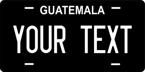 Guatemala Black and White  Personalized License plates Auto Bike Motorcycle Aluminum