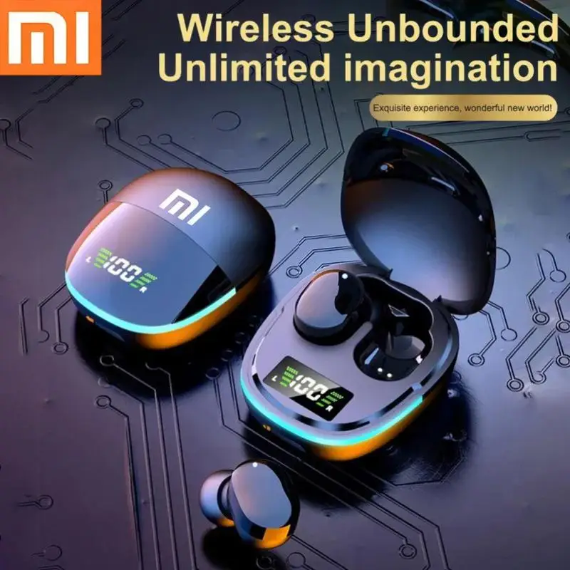 Xiaomi G9S TWS Earphone Bluetooth nirkabel, earbud olahraga dengan mikrofon untuk ponsel cerdas, Headset Game tahan air dengan mikrofon