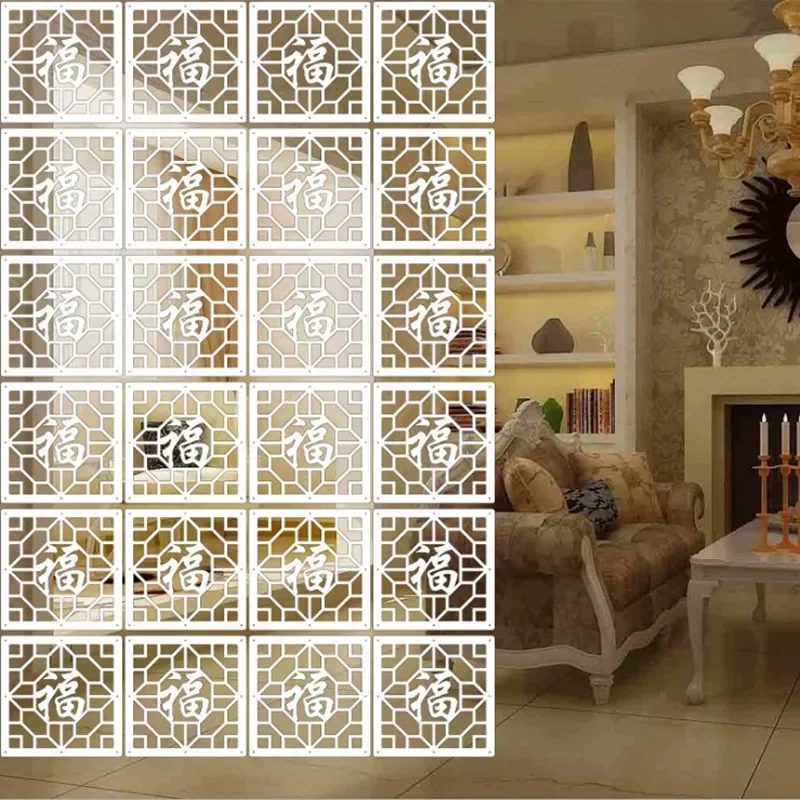 Room Divider Room Partition Wall Folding Screen Curtain Hanging Screen Partition 6PCS/LOT 29CMX29CM