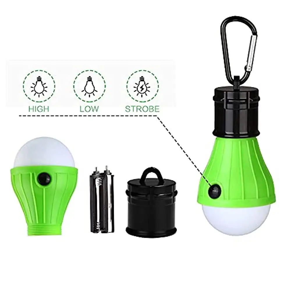 1pc Tent Hanging Lamp 3 Modes LED Bulb Carabiner Bulb Light Portable Lantern Outdoor SOS Camping Lamp Emergency Lighting AAA