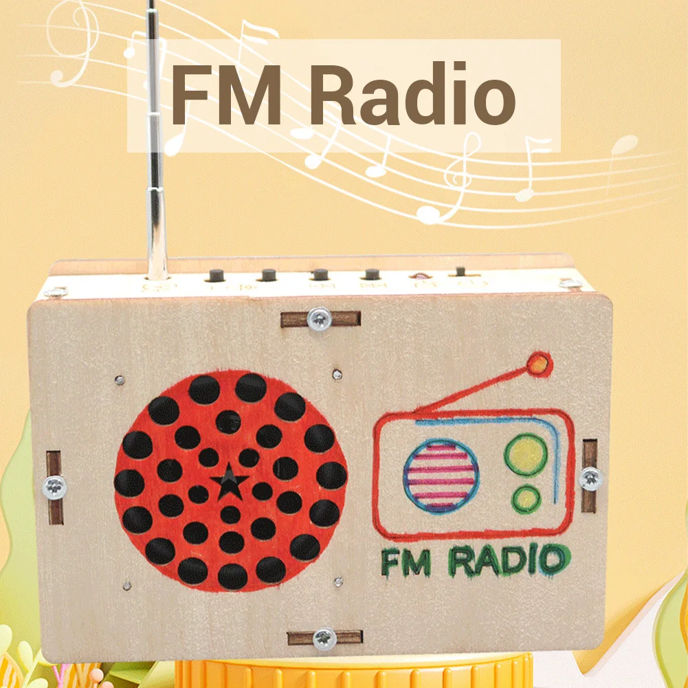 Wooden FM Radio Kit 88-109MHz Radio Module DIY Kits Science Experiment And Educational Project Steam Toys Kits