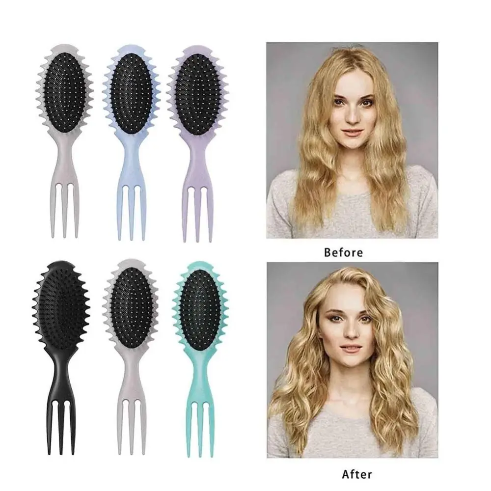 

for Defining Curls 3-in-1 Curly Hair Brush Hair Stylishing Tool Anti-Static Massage Head Comb Convenient to Use Wet Hair Brush