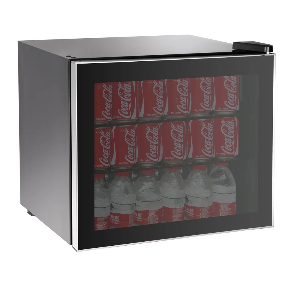 70 Can Beverage Refrigerator with Adjustable Thermostat and Glass Door Compact Cooler Home Office Dorm Food Storage