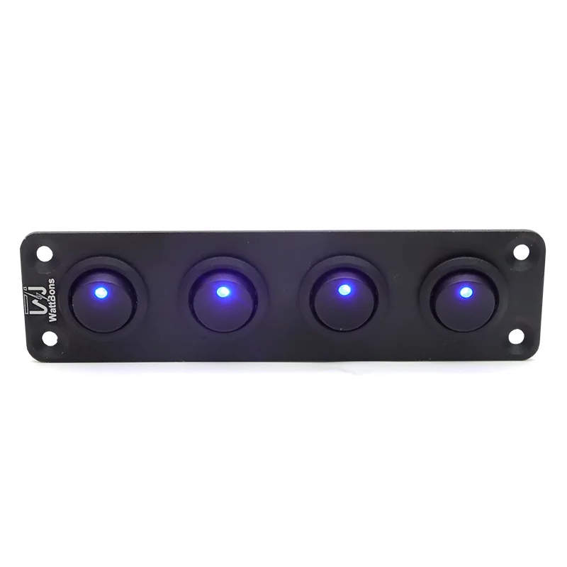 

4Gang Panel Combination Circular Small Switch 3PIN On/Off Single Light, Suitable For Automobile, Ship Cab Switch
